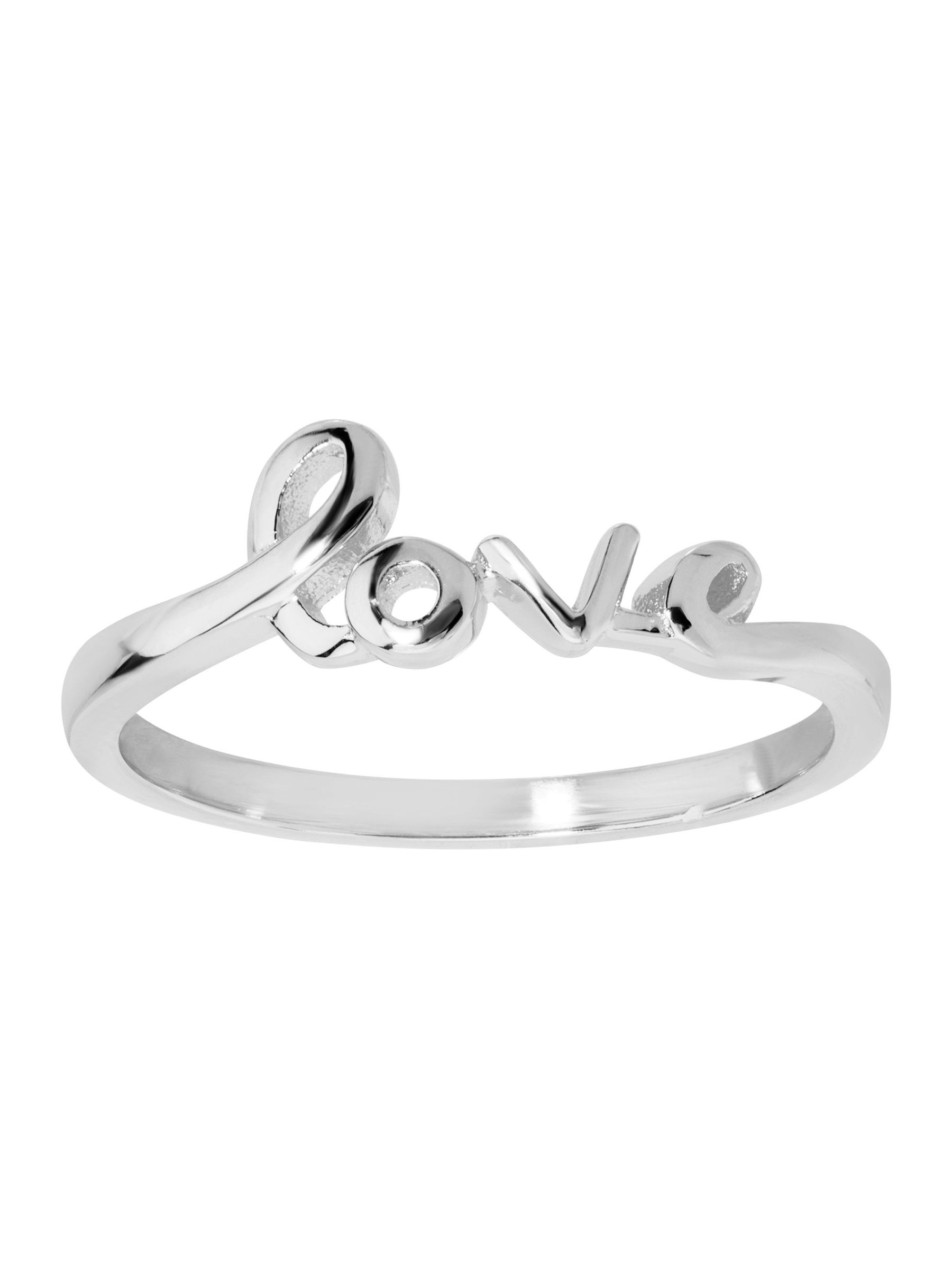 sterling silver love script ring