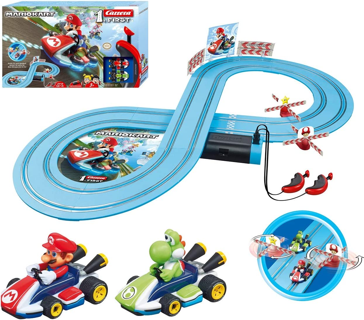Carrera First Mario Kart Beginner Slot Car Race Track Set Featuring Mario Versus Yoshi - image 3 of 7