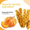 thumbnail image 3 of iPaw Turkey Dog Treats, All Natural Human Grade Dog Treat, Suitable for Training chew, Hypoallergenic, Rawhide Alternative, Braided Stick (Pumpkin), 3 of 7