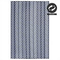 thumbnail image 6 of FH Home Outdoor Rug - Waterproof, Fade Resistant, Crease-Free - Premium Recycled Plastic - Herringbone - Large Patio, Deck, Sunroom, Camping, RV - Fresno - Navy - 6 x 9 ft, 6 of 9