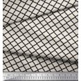 thumbnail image 2 of Soimoi Black polyester Crepe Fabric Quaterfoil Damask Print Fabric by the Yard 42 Inch Wide, 2 of 3