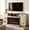 White Brown -- for up to 75" TVs, variant on Ktaxon Fireplace TV Stand, Modern Entertainment Center with 24in Electric Mantel for TVs up to 65", Media Console Table Storage Cabinet with 2 Doors, White & Brown