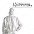 thumbnail image 6 of 3M 4510-XL Disposable Protective Coverall, Pack of 20 White Coveralls, Hooded with Elastic Cuff, Two-Way Zipper, Antistatic, Painting and Coating, Food Safety, X-Large,, 6 of 9