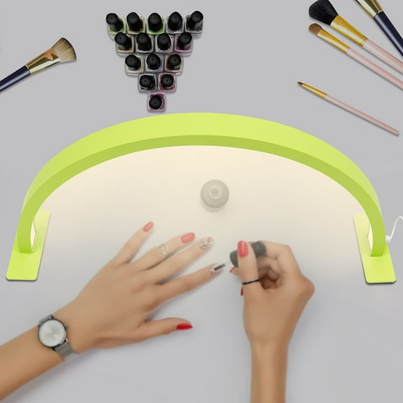 LED Half Moon Desk Lamp for Nail Art , Light with Adjust Brightness 3000K‑6000K Tabletop 3 Colors Desk Lamp(Green)