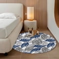 thumbnail image 2 of Blue Grey Leaves Round Area Rug 6Ft Washable Circle Rugs for Bathroom Office, Farmhouse Spring Botanical Leaf Plants Non-Slip Carpet Floor Mats Indoor Outdoor Carpet Runner Aesthetic Home Decor, 2 of 8
