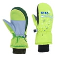 thumbnail image 1 of Guantes térmicos de invierno para niños, guantes impermeables y cálidos para esquí, nieve y snowboard. Verde XS, 1 of 7