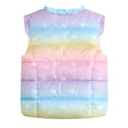 thumbnail image 7 of CPNG Toddler Girls Ruffle Puffer Vest Snap Button Jacket Button Lightweight Waistcoat Sleeveless Padded Gilet Winter Cute Gradient Color Jackets Outwear, 7 of 7