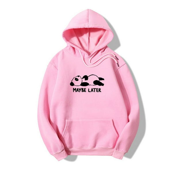 Puntoco Sudaderas con capucha de manga larga con estampado de letras para mujer Sudaderas con bolsillo y cordón Puntoco Puntoco-3393