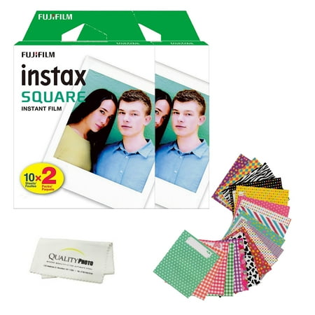 UPC: 0708210771214 | Fujifilm Instax Square Instant Film and Stickers for The Fujifilm instax Square Instant Camera + Quality Photo Microfiber Cloth. 40 Films