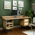 thumbnail image 2 of Recycled Teak Wood West Indies Cane Writing Desk, 2 of 5