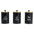 thumbnail image 4 of simhoa 3 Pieces Coffee Sugar Tea Storage Jars Multifunction Sturdy with Bamboo Lids Black, 4 of 8