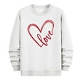 thumbnail image 5 of Sweatshirts for Men Hearted-Printed Graphic Crew Neck Long Sleeve Pullover Fall Tops White XXXL, 5 of 6