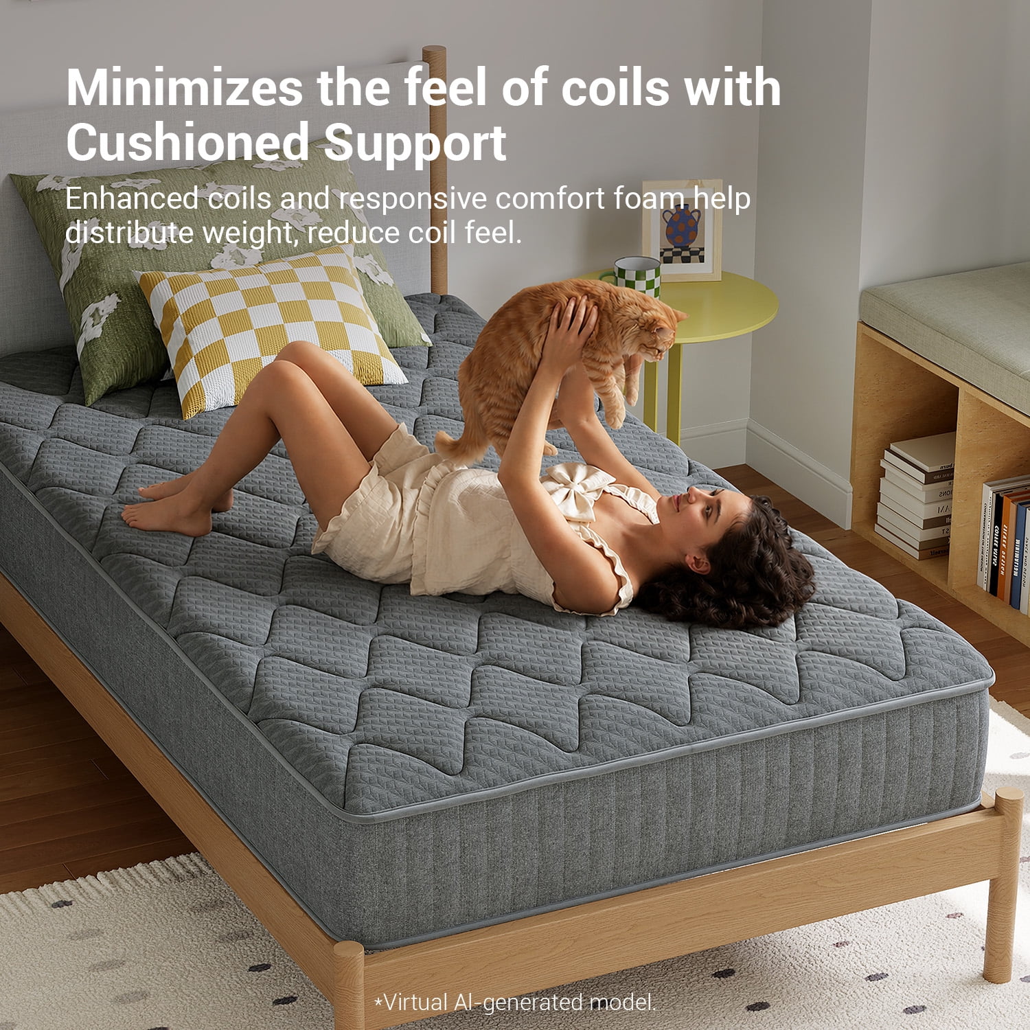 Avenco Misty 6" Twin Size Cooling Memory Foam Medium Supportive Innerspring Mattress
