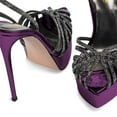 thumbnail image 3 of XYD Women Sexy Rhinestone Caged Peep Toe Ankle Strap Sandals Stilettos Platform High Heel Pumps Fashion Shoes Size 10.5 Purple, 3 of 4