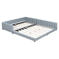 thumbnail image 5 of MODERNLUXE Queen Size Upholstered Grounded Platform Bed with Twin XL Bed,Extra Large Floor Bed Frame for Family,Gray, 5 of 7