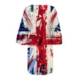 thumbnail image 4 of Summer Savings Clearance! Edvintorg 4Th Of July Plus Size Summer Dresses Fashion Independence Day Print Casual V-Neck 3/4 Sleeve Fold Mini Dress Festival Outfits, 4 of 5