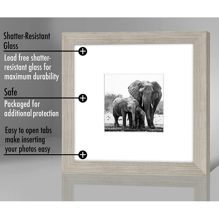 1 Pack 8x8 Picture Frames With Real GlassDisplays 4x4 With Mat Or