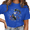 1-Blue, variant on Giffimy Women's Blue Mystical Raven Graphic Short Sleeve T-Shirt Soft Cotton Crewneck Top