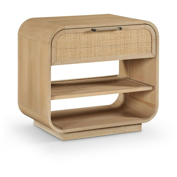 Meridian Furniture Windsor Solid Wood And Natural Cane Night Stand