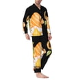 thumbnail image 2 of Sikiie Hello Spring Sunflower Gnomes Mens Pajama Set, Soft Warm Long Sleeve Sleepwear, Cozy Button-Down Pjs for Men-Large, 2 of 7