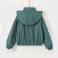 thumbnail image 6 of WAVSUF Boys Hooded Jacket with Pockets Windproof Long Sleeve Fall Windproof Casual Coat Green 10-12, 6 of 8
