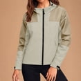 thumbnail image 5 of QUNYINEY Colorblock Womens Rain Jackets Casual Hooded Zip up Waterproof Lightweight Raincoats Hiking Long Sleeve Windbreaker Coat for Women, 5 of 9