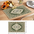 thumbnail image 6 of Green Boho Placemats Set of 4 Chic Traditional Antique Geometric Rustic Place Mats Indoor Wipeable Table Mats Washable Cloth Dining Table Placemats for Kitchen Holiday Party Home Decor 13x19 Inch, 6 of 9