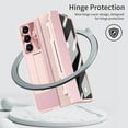 thumbnail image 6 of ELEHOLD Luxury Case for Samsung Galaxy Z Fold 7 , Rugged PC Shell with Built-in Screen Protector Hidden Kickstand Hinge Protection Support Wireless Charging Shockproof Full Body Case,Pink, 6 of 7