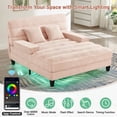 thumbnail image 5 of Harper & Bright Designs Modern Chaise Lounge Sofa, Chenille Upholstered Sofa Bed Chair with Adjustable Backrest and LED Light Strip for Living Room, Pink, 5 of 18