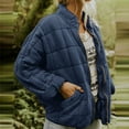 thumbnail image 2 of Tiqkatyck Womens Winter Coats, Winter Coats for Women Warm Fleece Coat Loose Quilted Coat Stand Collar Zip Up Jacket Outerwear With Pocket Puffer Jacket Womens, Quilted Jackets for Women Blue L, 2 of 9