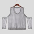 thumbnail image 3 of INCERUN Tops 2024 estilo americano moda hombres hueco U-cuello camiseta sexy casual clubwear manga corta Camiseta S-5XL, 3 of 5