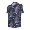 thumbnail image 2 of Balery Lavender Flowers Printed Men’s Short Sleeve Polo Shirt, Midweight Men's Shirt,Golf Polo shirts -X-Large, 2 of 9