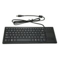 thumbnail image 2 of Computer Keyboard, Plug And Play Ultra Thin Compact Sturdy Wired Touchpad Keyboard USB Connection ABS With HUB Function For Marine For Food Service, 2 of 8