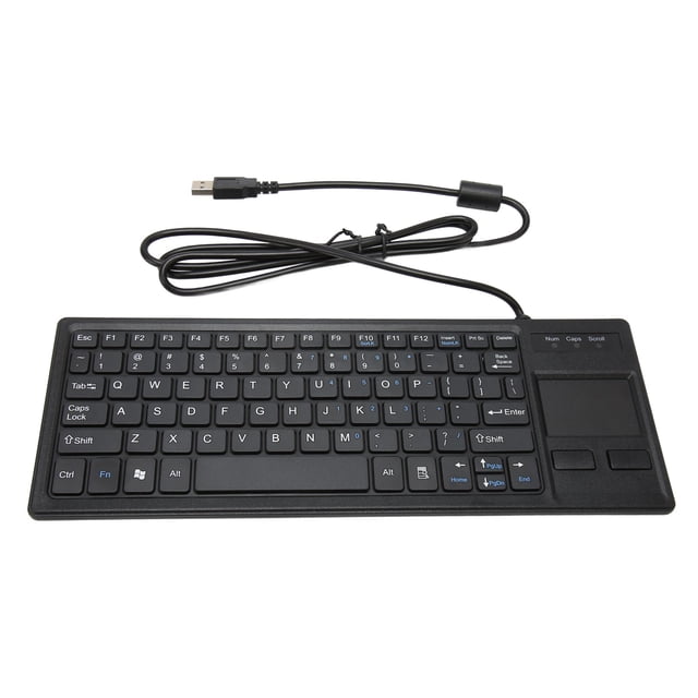 Wired Touch Keyboard, Computer Keyboard Sturdy Ultra Thin ABS USB Connection Plug And Play With HUB Function For Food Service For Manufacturing
