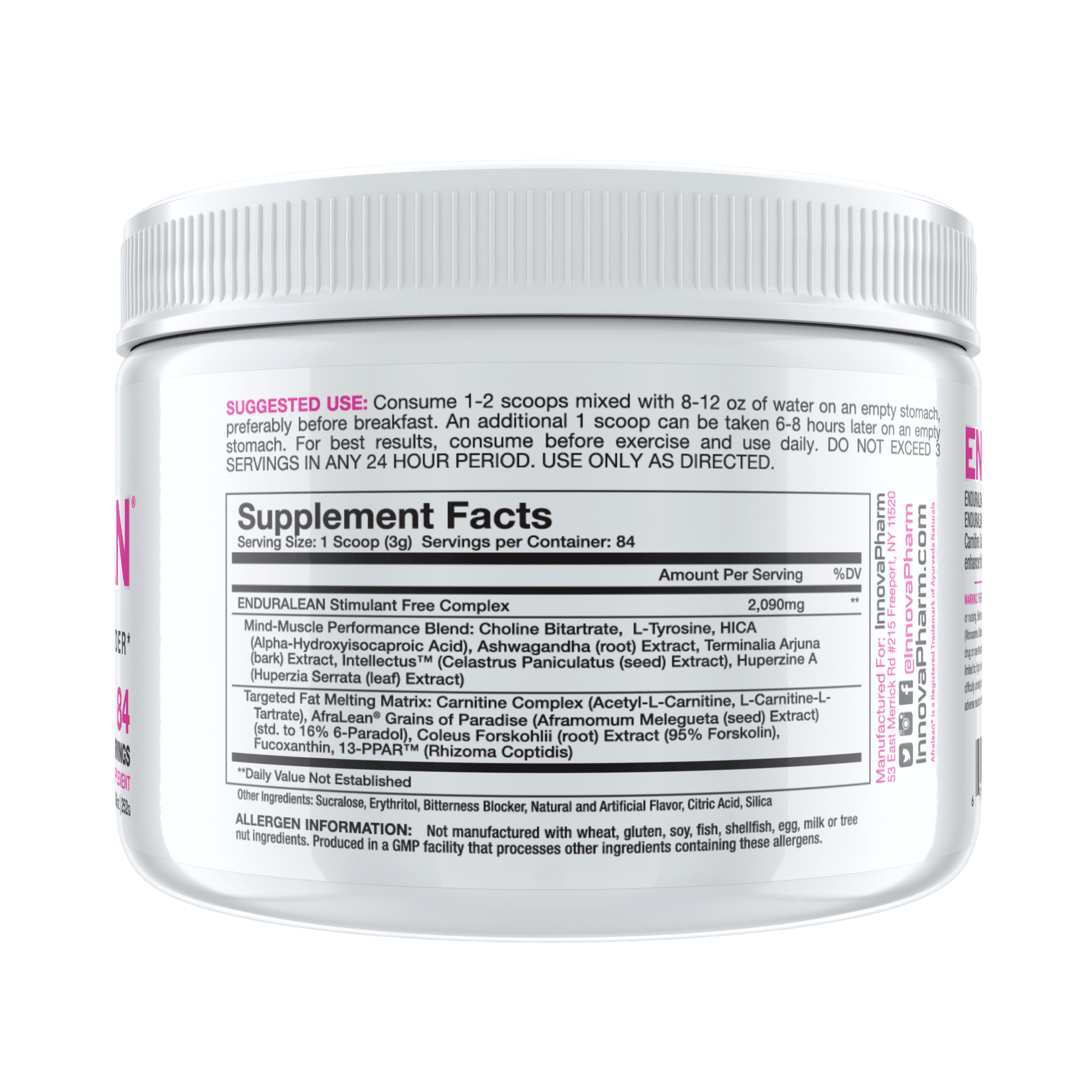 InnovaPharm Enduralean Stim Free Endurance Enhancing Fat Loss Powder - Pink Lemonade