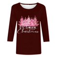 thumbnail image 4 of Kaemgyyd Merry Christmas Shirt for Women Trendy Crewneck Print Pajamas Tee Casual Loose Long Sleeve Cute Tops for Women, 4 of 4
