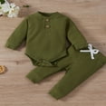 thumbnail image 3 of Newborn Baby Boy Girl Ribbed Romper and Pants Outfits Set 2PCS, 3 of 6