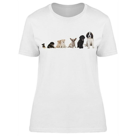 A Row Of Different Puppies T-Shirt Women -Image by Shutterstock, Female Medium