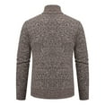 thumbnail image 5 of Domuza Men's Cardigan Sweaters Full Zip Up Stand Collar Long Sleeve Casual Knitted Sweaters Fall Winter Stylish Comfy Soft Slim Fit Tops Coffee L, 5 of 5