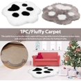 thumbnail image 3 of Fluffy Shag Rug for Living Room or Bedroom - Cat Paw Pattern, Gray, 3 of 5