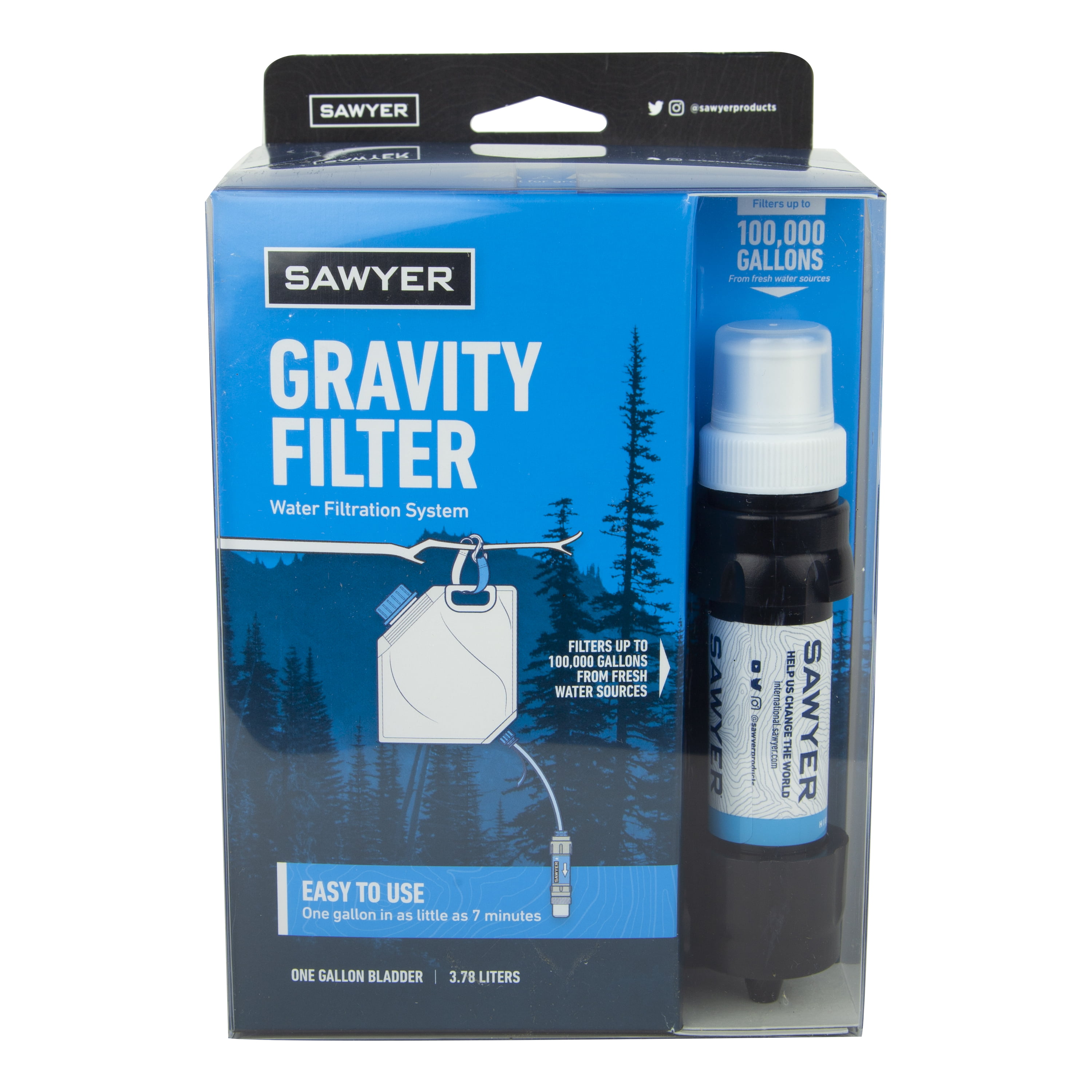 Sawyer 1Gal Bladder Gravity Water Filter System Purifier Emergency Survival 