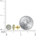 thumbnail image 2 of 925 Sterling Silver Yellow-tone Unisex Cubic Zirconia Round Stud Earrings Stud Earring for Women, 2 of 2