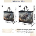 thumbnail image 3 of Dinosaur Fire Trees Clouds Corduroy Tote Bag Handbag Large Messenger Bag Shoulder Crossbody Zipper Bag Purse, 3 of 8