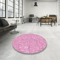 thumbnail image 4 of Ahgly Company Machine Washable Indoor Round Transitional Pastel Purple Pink Area Rugs, 6' Round, 4 of 7