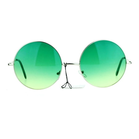 SA106 Hippie Oceanic Gradient Large Circle Lens Sunglasses Green