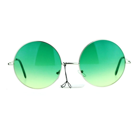 SA106 Hippie Oceanic Gradient Large Circle Lens Sunglasses Green