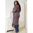 thumbnail image 2 of Double Take Full Size Multicolored Open Front Fringe Hem Cardigan, 2 of 11
