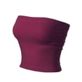 thumbnail image 3 of MixMatchy Women's Solid Casual Summer Side Shirring Scrunched Double Layered Tube Top, 3 of 6