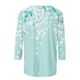 thumbnail image 5 of Craaazy Hauts Tendance pour Femmes Grande Taille Coupe Ample Imprimé Floral Col Rond Style Décontracté Blouse Manches 3/4 pour Printemps, Été, Sorties Quotidiennes, 5 of 5
