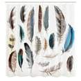 thumbnail image 3 of Ambesonne Animal Shower Curtain, Bird Body Feathers Set, 69"Wx70"L, Multicolor, 3 of 5